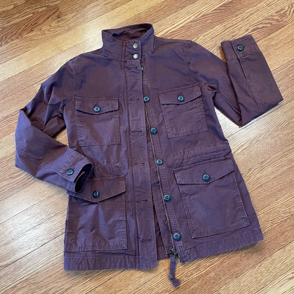 Lucky Brand Full Zip Cargo Jacket in Sun Washed Plum - Size: Small
